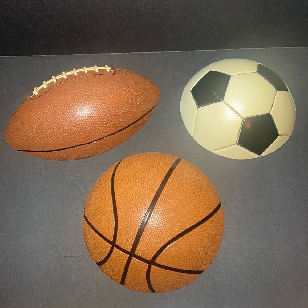 Vintage "Home Interiors" Sports Balls Wall Plaques - Set of 3